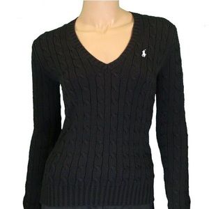 Ralph Lauren Sport Black Vneck Sweater